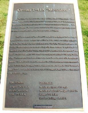 Cessna T-41A "Mescalero" Marker. Click for full size. Cessna T-41A "Mescalero" Marker image. Click for full size.