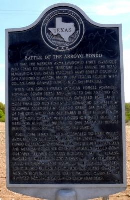 Battle of the Arroyo Hondo Marker. Click for full size. Battle of the Arroyo Hondo Marker image. Click for full size.