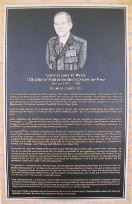 General Larry D. Welch Marker image. Click for full size.