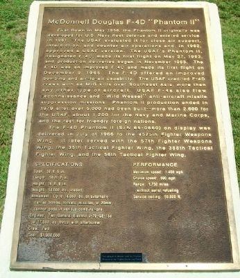 McDonnell Douglas F-4D "Phantom II" Marker. Click for full size. McDonnell Douglas F-4D "Phantom II" Marker image. Click for full size.