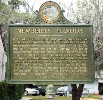 Newberry, Florida Marker prior to restoration image. Click for full size.