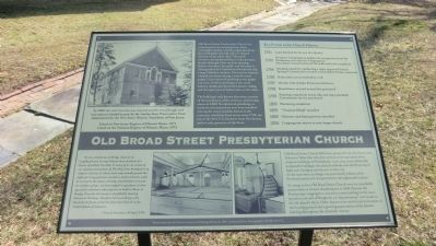 Old Broad Street Presbyterain Church Marker. Click for full size. Old Broad Street Presbyterain Church Marker image. Click for full size.