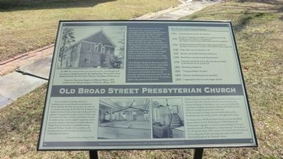Old Broad Street Presbyterain Church Marker image. Click for full size.