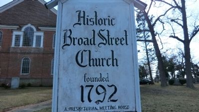 Old Broad Street Presbyterain Church Marker. Click for full size. Old Broad Street Presbyterain Church Marker image. Click for full size.