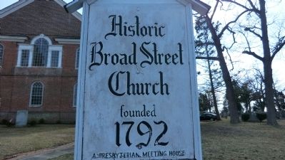 Old Broad Street Presbyterain Church Marker image. Click for full size.