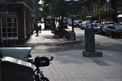 Early Mills and Races Marker as seen facing west on Main. Click for full size. Early Mills and Races Marker as seen facing west on Main image. Click for full size.