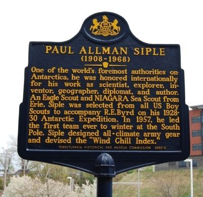 Paul Allman Siple Marker image. Click for full size.