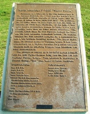 North American F-100D "Super Sabre" Marker. Click for full size. North American F-100D "Super Sabre" Marker image. Click for full size.