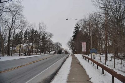 Lincoln Mills Marker as seen facing west. Click for full size. Lincoln Mills Marker as seen facing west image. Click for full size.