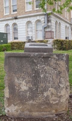 1890 Uvalde County Courthouse cornerstone (on east side of grounds) image. Click for full size.