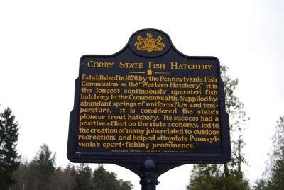 Corry State Fish Hatchery Marker image. Click for full size.