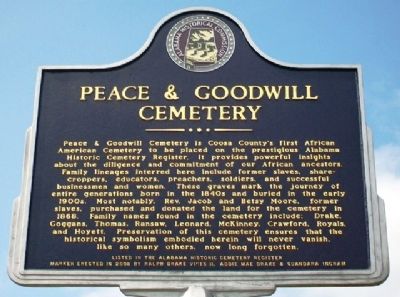Peace & Goodwill Cemetery Marker image. Click for full size.