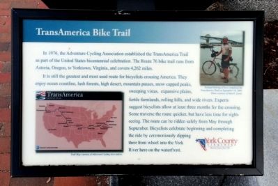 TransAmerica Bike Trail Marker image. Click for full size.