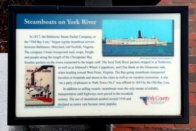 Steamboats on York River Marker image. Click for full size.