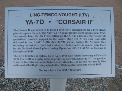 YA-7D - "Corsair II" Marker. Click for full size. YA-7D - "Corsair II" Marker image. Click for full size.