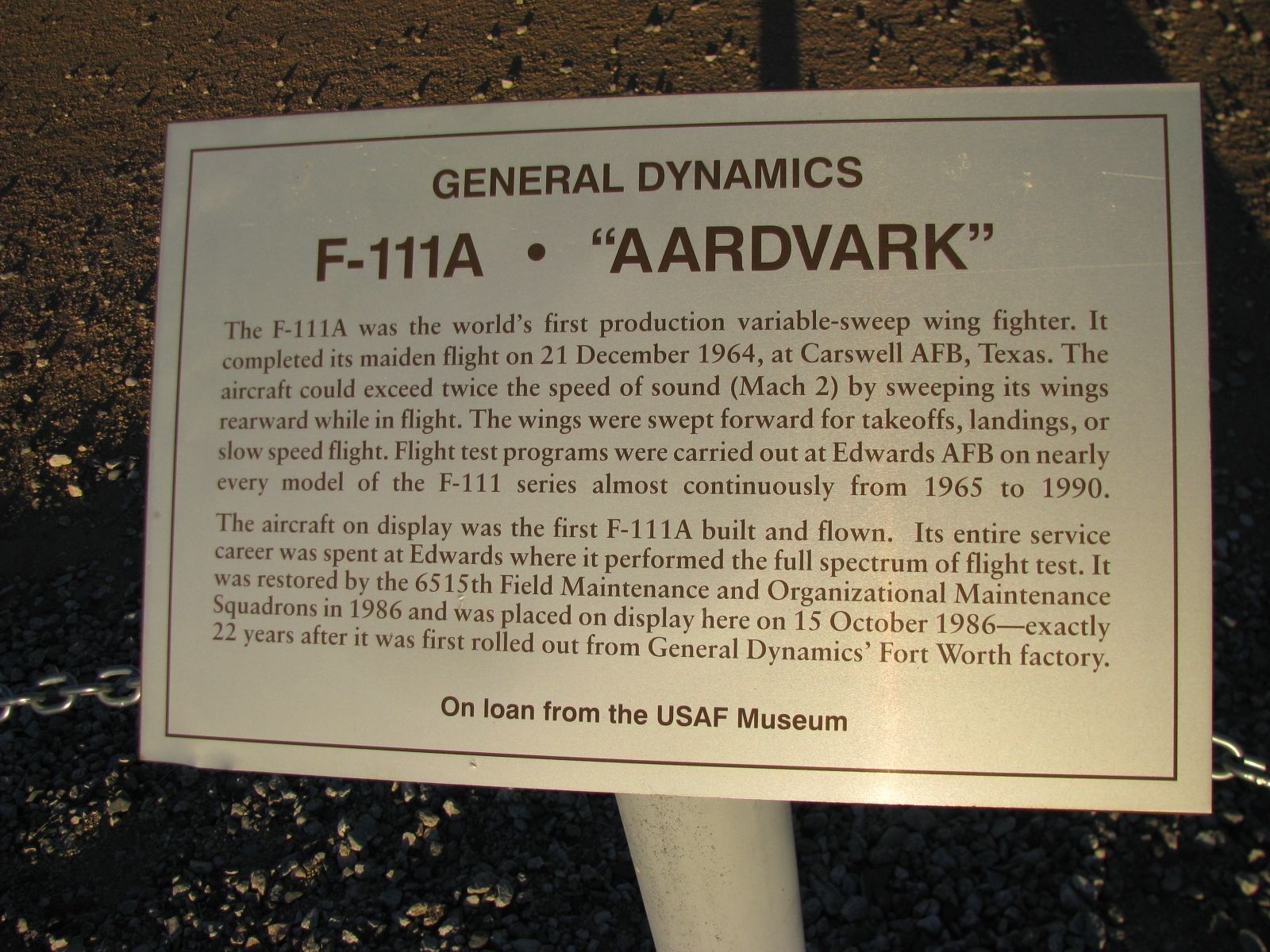 F-111A - "Aardvark" Marker