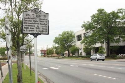 Wm. T. Dortch Marker, looking west along Ash Street image. Click for full size.