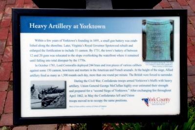 Heavy Artillery at Yorktown Marker image. Click for full size.