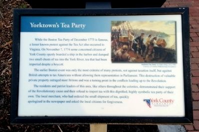 Yorktown's Tea Party Marker image. Click for full size.