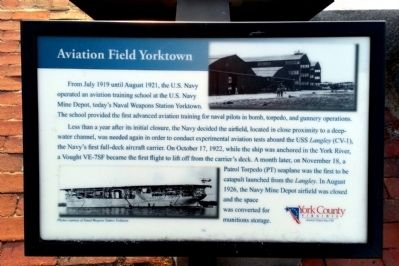 Aviation Field Yorktown Marker image. Click for full size.