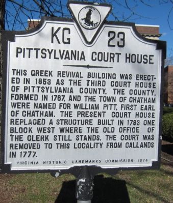 Pittsylvania Court House Marker image. Click for full size.