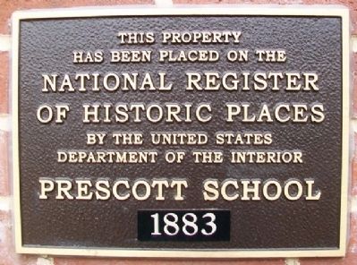 Prescott School NRHP Marker image. Click for full size.