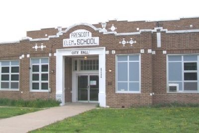 Prescott Rural High School and Marker. Click for full size. Prescott Rural High School and Marker image. Click for full size.