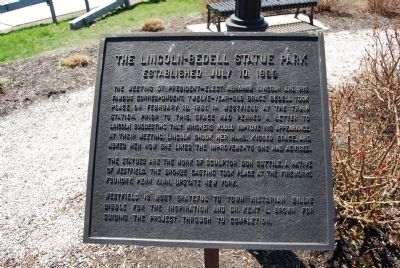 The Lincoln-Bedell Statue Park Marker image. Click for full size.