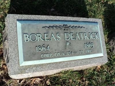 Grave of Corp. Boreas Deatrick. Click for full size. Grave of Corp. Boreas Deatrick image. Click for full size.
