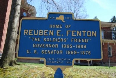 Home of Reuben E. Fenton Marker. Click for full size. Home of Reuben E. Fenton Marker image. Click for full size.
