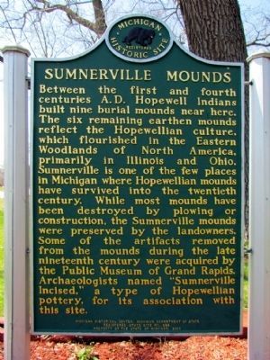 Sumnerville Mounds Marker image. Click for full size.