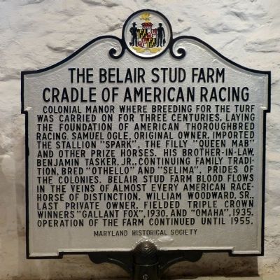 The Belair Stud Farm Marker image. Click for full size.