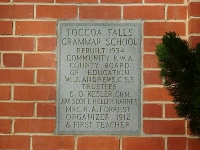 Toccoa Falls Grammer School Cornerstone image. Click for full size.