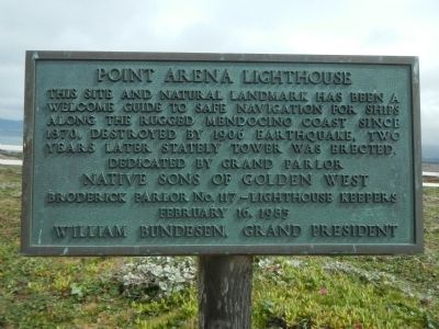 Point Arena Lighthouse Marker. Click for full size. Point Arena Lighthouse Marker image. Click for full size.