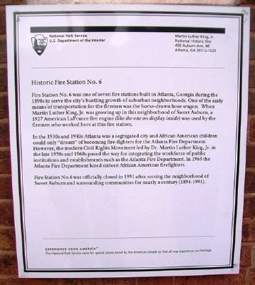 Historic Fire Station No. 6 Marker. Click for full size. Historic Fire Station No. 6 Marker image. Click for full size.