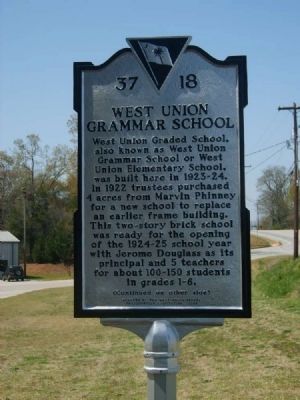 West Union Grammar School Marker. Click for full size. West Union Grammar School Marker image. Click for full size.