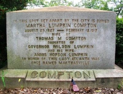 Martha Lumpkin Compton Monument image. Click for full size.