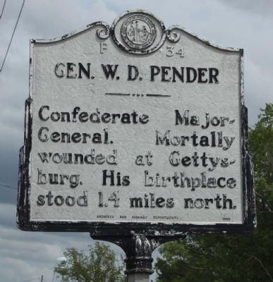 Gen. W. D. Pender Marker. Click for full size. Gen. W. D. Pender Marker image. Click for full size.