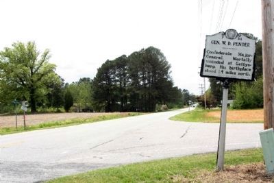 Gen. W. D. Pender Marker at the intersection of North Carolina Route 42 and Town Creek Road. Click for full size. Gen. W. D. Pender Marker at the intersection of North Carolina Route 42 and Town Creek Road image. Click for full size.