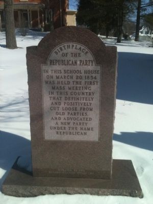 Birthplace of the Republican Party Marker. Click for full size. Birthplace of the Republican Party Marker image. Click for full size.