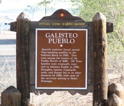 Galisteo Pueblo Marker. Click for full size. Galisteo Pueblo Marker image. Click for full size.