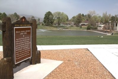 Peggy Pond Church Marker and Ashley Pond. Click for full size. Peggy Pond Church Marker and Ashley Pond image. Click for full size.