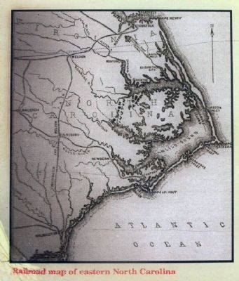 Railroad Map of eastern North Carolina image. Click for full size.