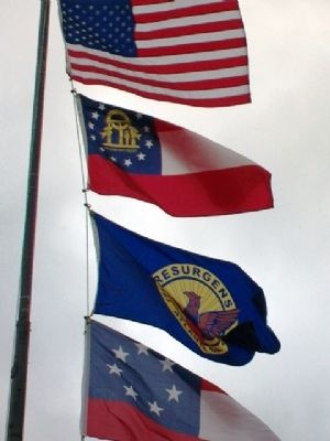 Flags at Confederate Dead Monument. Click for full size. Flags at Confederate Dead Monument image. Click for full size.