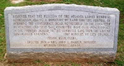 Confederate Soldiers Plot Marker. Click for full size. Confederate Soldiers Plot Marker image. Click for full size.