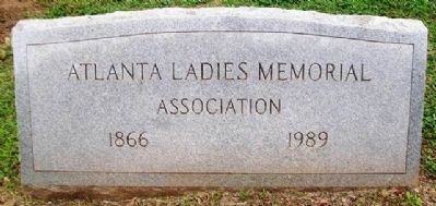 Atlanta Ladies Memorial Association Marker. Click for full size. Atlanta Ladies Memorial Association Marker image. Click for full size.