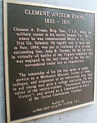 Clement Anselm Evans Marker image. Click for full size.