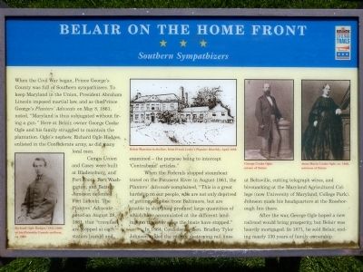 Belair on the Home Front Marker image. Click for full size.