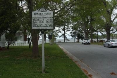 Edward Teach Marker as seen looking south image. Click for full size.