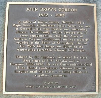 John Brown Gordon Marker. Click for full size. John Brown Gordon Marker image. Click for full size.